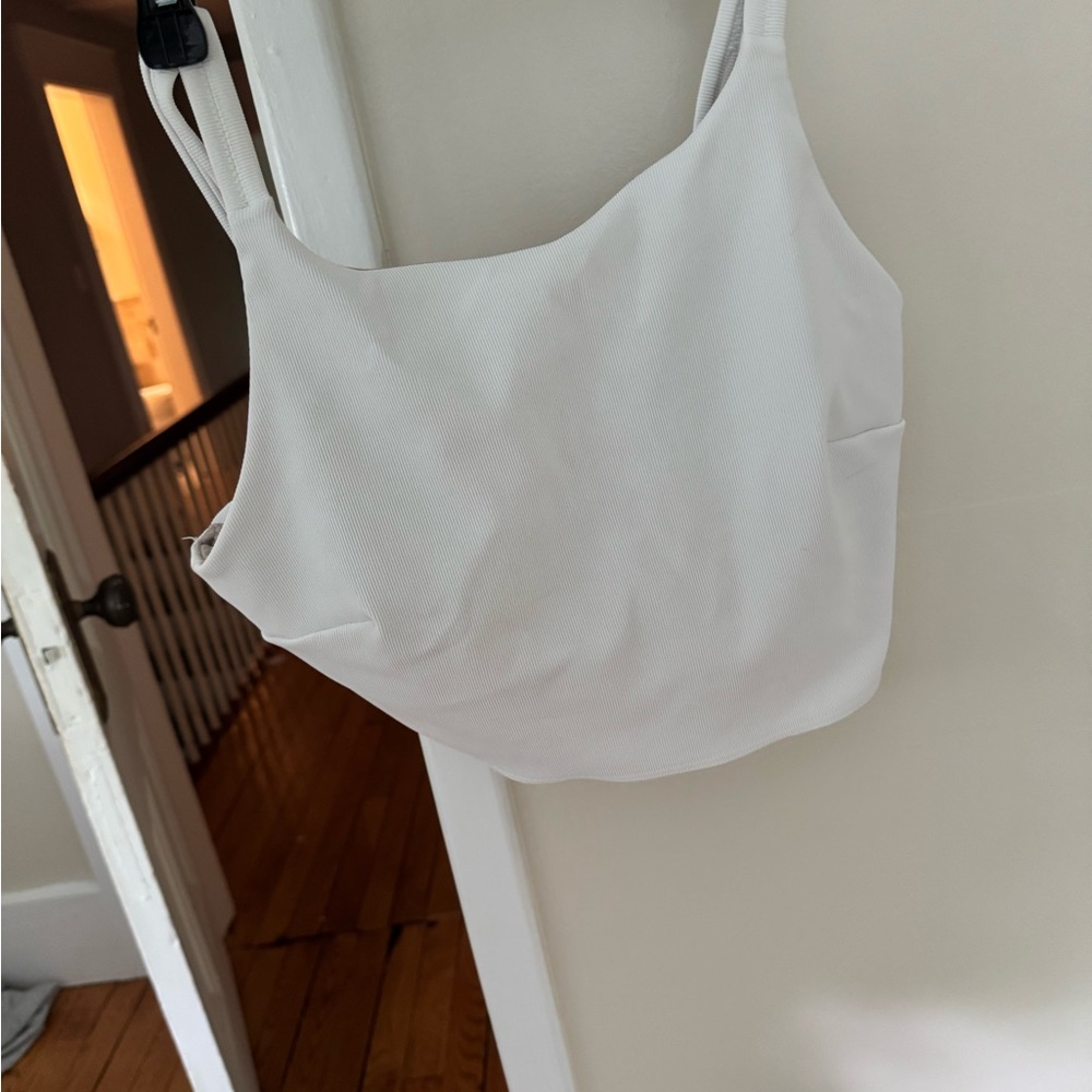 Lululemon longline ribbed white bra size 8